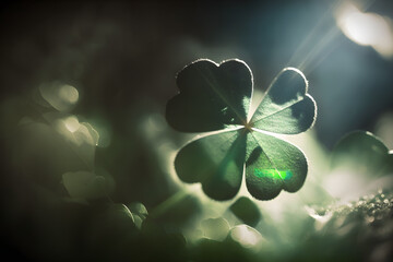 Clovers background on St. Patrick's Day. Generative AI