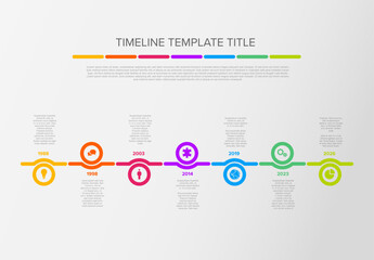 Six circle steps timeline process infographic