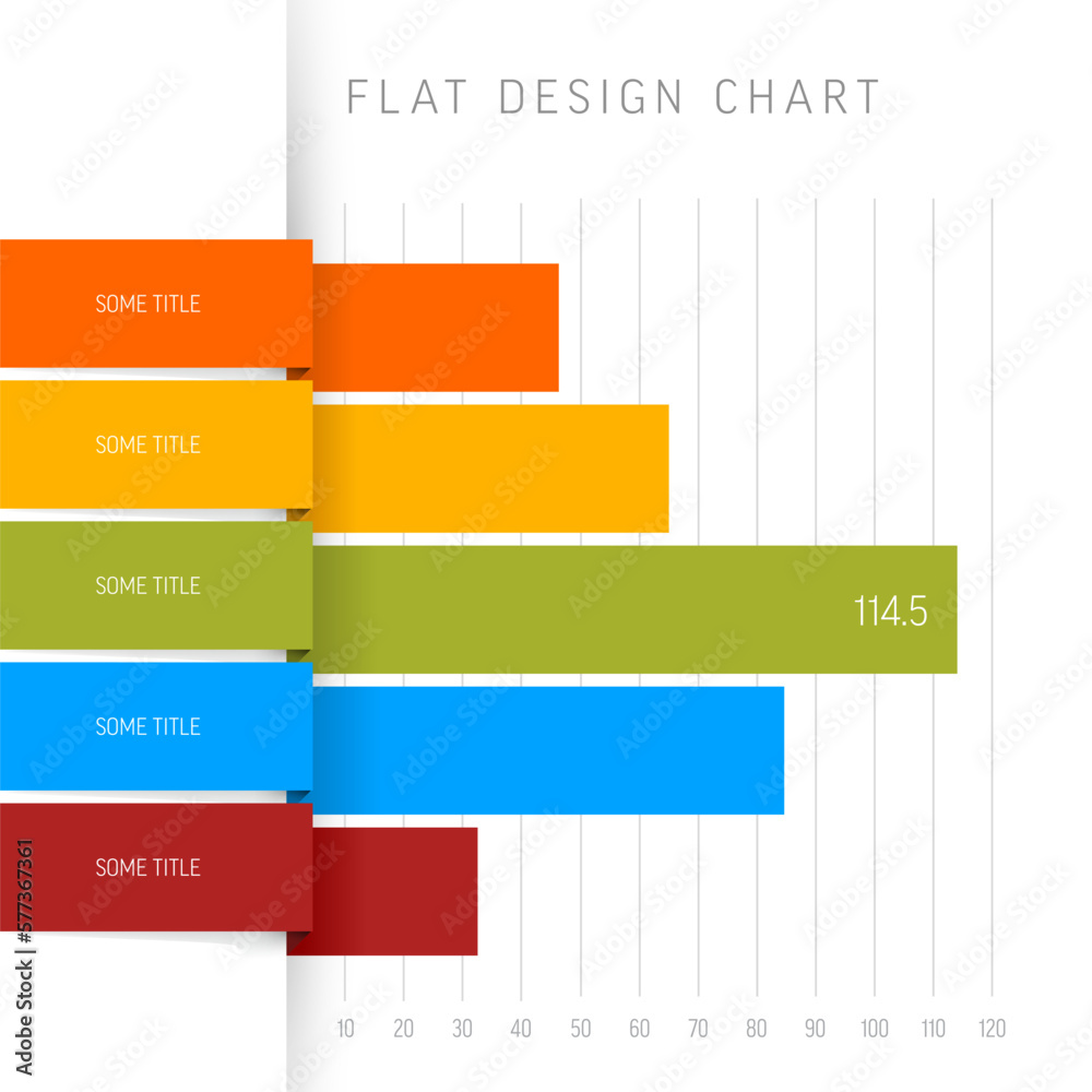 Poster vector flat horizontal design statistics color columns graph infographic