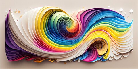 multicolored fluid swirling waving background, generative ai