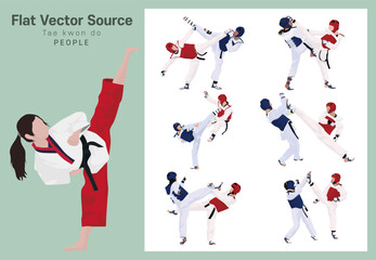 Martial arts competition kick pose source for taekwondo martial arts Olympic events