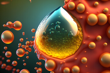 Components of Eukaryotic cell, nucleus and organelles and reticulum. Generative AI