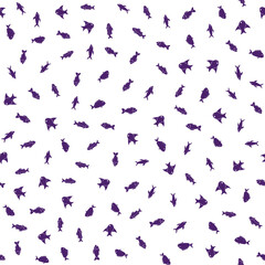 Fish Seamless Pattern Background. Vector illustration backdrop.