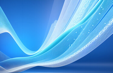 Wave of particles. Abstract background with a dynamic wave. Big data visualization