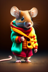Adorable Cute Baby Mouse in Dress Stylish Shorts AI
