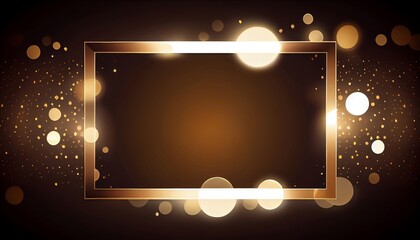 A golden bokeh frame with circular and hexagonal-shaped lights that create an elegant and inviting atmosphere. The blank center allows for customization and makes it perfect for graphic design