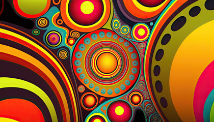 Fototapeta premium Psychedelic vintage background, Generative AI