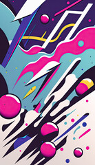 Trendy 90s style background, Memphis, Generative AI