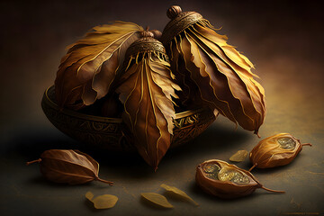 Dried palm fruits or kurma for ramadan food. Generative AI