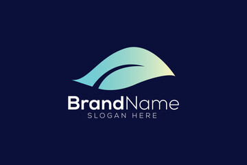 Modern leaf icon logo design template