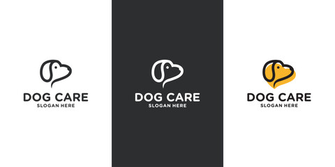Fototapeta premium dog health dog logo design with clean line style 