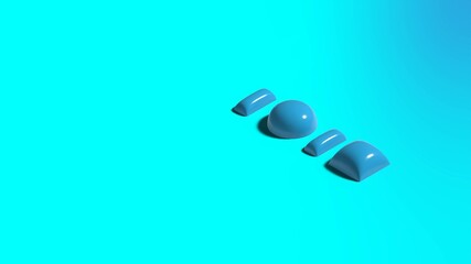 blue glass ball, 3d render illustration.