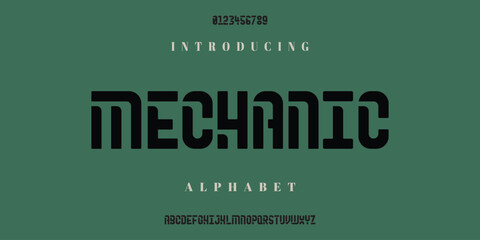 Modern Bold Font. Regular Italic Number Typography urban style alphabet fonts for fashion, sport, technology, digital, movie, logo design, vector illustration