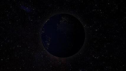 Obraz na płótnie Canvas Earth at night from space