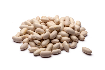 pile of  white beans isolated, png file - obrazy, fototapety, plakaty