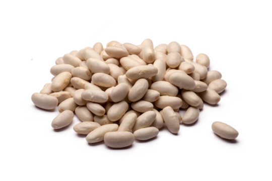 pile of  white beans isolated, png file