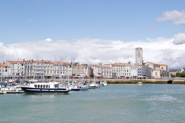 Fototapeta na wymiar Panoramic view of the old harbor of La Rochelle, France