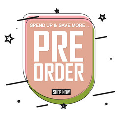 Pre-Order Summer Sale, banner design template, season discount tag, promo poster for online store, vector illustration