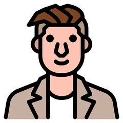 handsome man line filled icon