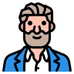 Obraz premium old man line filled icon