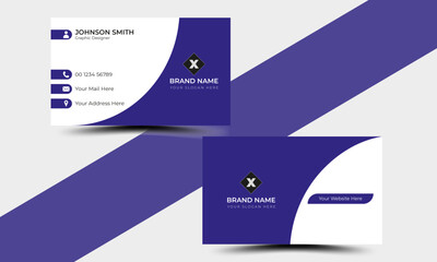 Classic business card template design in purple color super cool