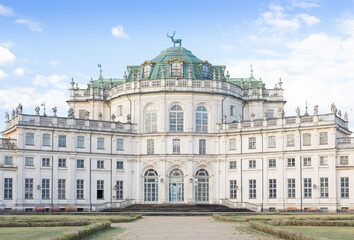 Fototapeta na wymiar Turin, Italy - Stupinigi Royal Palace. Luxury old baroque exterior
