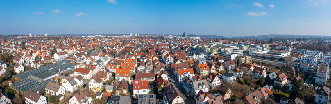 Birds-eye view of Stuttgart Vaihingen, Germany from above