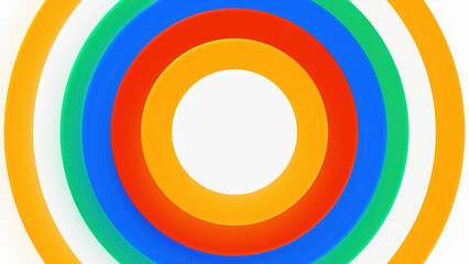 Bright multicolored circles. Motion.Twitching bright circles on a white background in animation.