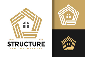 Letter S structure building house logo vector icon illustration