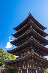 日本　奈良県奈良市に建つ興福寺の五重塔