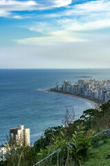 Fototapeta premium View of Itapua beach in the municipality of Vila Velha, photograph taken from the top of Morro do Moreno