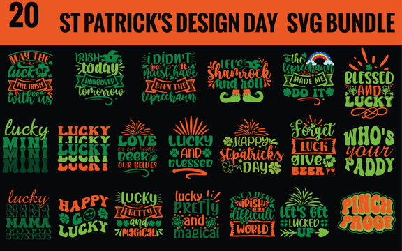 Feeling Lucky Today T-Shirt Design, Feeling Lucky Today SVG Cut File, St.  Patrick's Day SVG Bundle, St Patrick's Day Quotes, Gnome SVG, Rainbow svg,  Lucky SVG, St Patricks Day Rainbow, Shamrock,Cut File