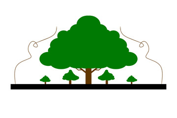 Forest design illustration, simple forest icon with elegant concept, perfect for celebrations world forest day