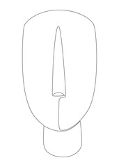 One continuous line of Abstract Face. Thin Line Illustration vector concept. Contour Drawing Creative ideas.