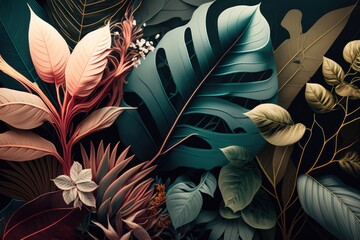 Abstract Botanical Wallpaper background 