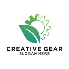 Gear logo design vector template, creative Gear technology, factory logo, industry