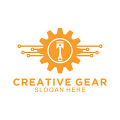 Gear logo design vector template, creative Gear technology, factory logo, industry