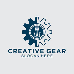 Gear logo design vector template, creative Gear technology, factory logo, industry