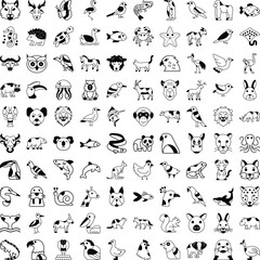 animal and birds vector icons pack that can easily modify or edit