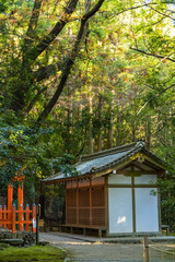 日本　奈良県奈良市の奈良公園内にある春日大社の紀伊神社
