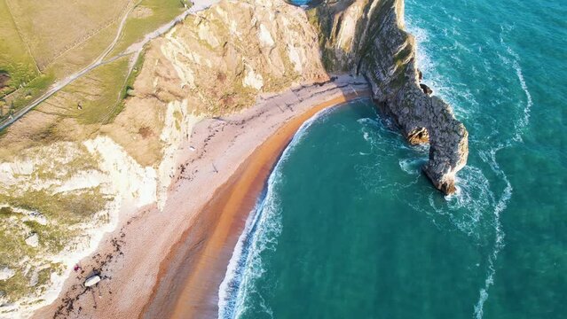 Durdle Door, UK - Flying high along coastline