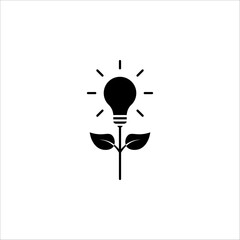 Ecology bulb lamp with leaf icon. Energy saving lamp symbol, Eco friendly on white background