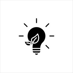 Ecology bulb lamp with leaf icon. Energy saving lamp symbol, Eco friendly on white background