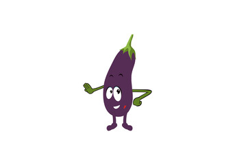 eggplant fruit logo Eggplant mascot character vector design