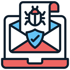 Email Virus Threat icon in vector. Logotype