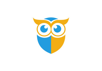owl logo, owl line art design template

