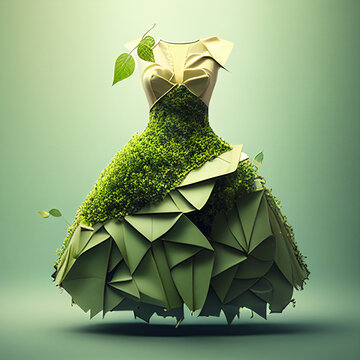 moda sostenibile, vestito di piante, generative ai