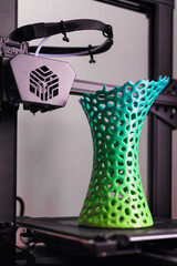 3d printing of a vase with multicolored pla filament - obrazy, fototapety, plakaty