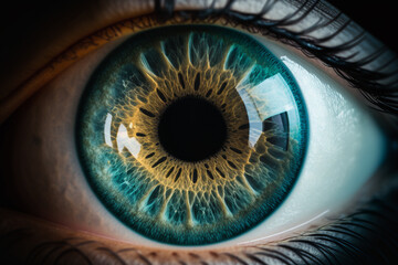 brown blue beautiful woman eye Generative AI