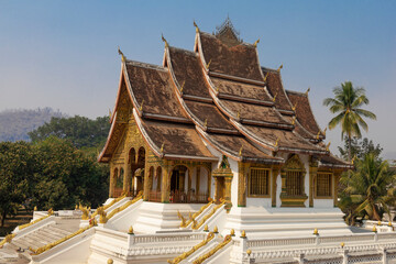 Fototapeta premium The Haw Pha Bang Temple or Royal Palace of Luang Prabang, National museum, Luang Prabang, Laos